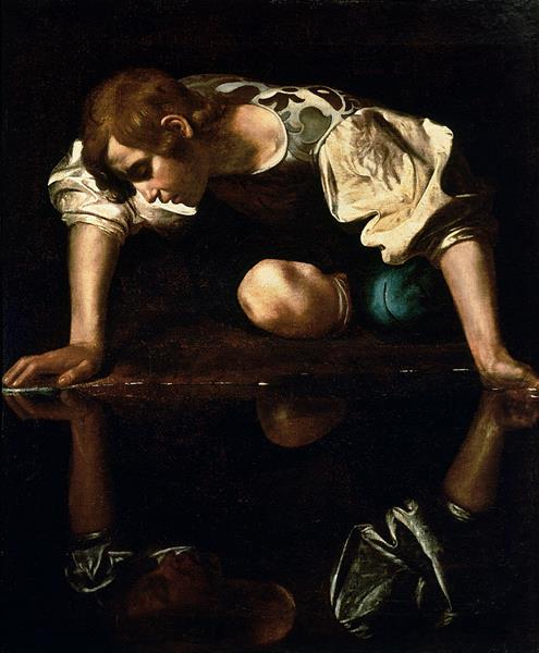 Caravaggio híres festménye Narcissusról vagy Narkisszoszról